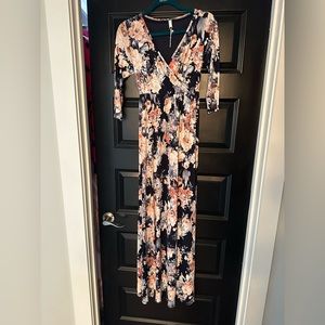 WORN ONCE Pink Blush floral sash tie maternity/nursing dress